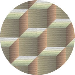 Round Machine Washable Transitional Brown Rug, wshpat1480