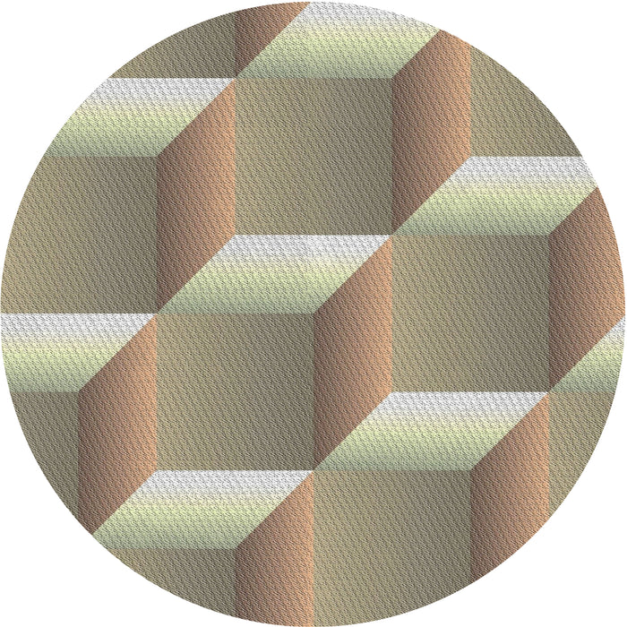 Round Machine Washable Transitional Brown Rug, wshpat1480