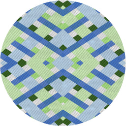 Round Patterned Steel Blue Novelty Rug, pat1483