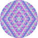 Round Patterned Blue Novelty Rug, pat1484