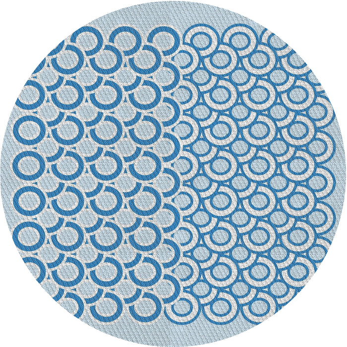 Round Patterned Pale Blue Novelty Rug, pat1485