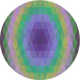 Round Machine Washable Transitional Purple Rug, wshpat148