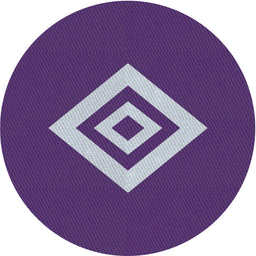 Round Patterned Indigo Purple Novelty Rug, pat1495