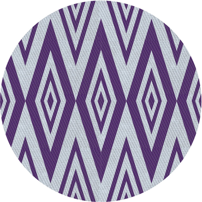 Round Patterned Blue Novelty Rug, pat1496