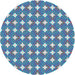 Round Patterned Sky Blue Novelty Rug, pat1499