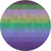 Round Patterned Purple Modern Rug, pat149