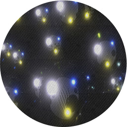 Round Machine Washable Transitional Black Rug, wshpat14