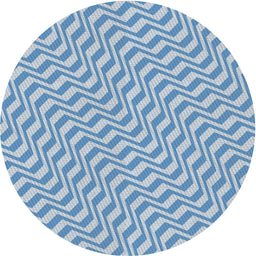 Round Patterned Light Blue Novelty Rug, pat1500