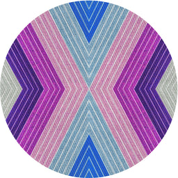 Round Patterned Dark Orchid Purple Novelty Rug, pat1501