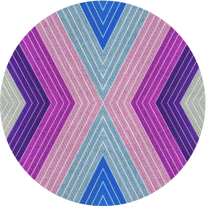 Round Patterned Dark Orchid Purple Novelty Rug, pat1501