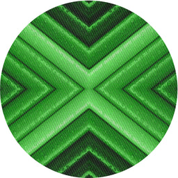 Round Machine Washable Transitional Neon Green Rug, wshpat1503