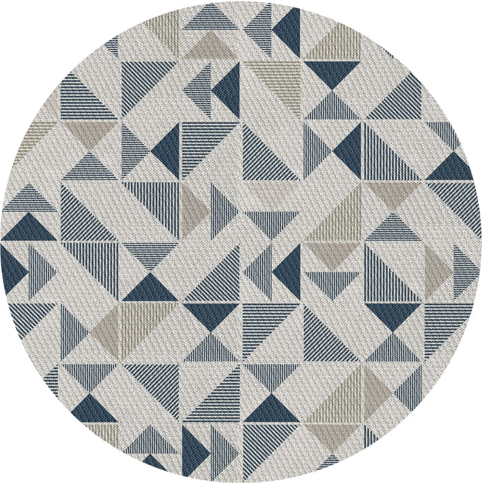 Round Patterned Gray Novelty Rug, pat1505