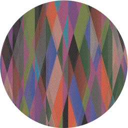 Round Patterned Rose Purple Modern Rug, pat1506