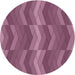 Round Machine Washable Transitional Dark Raspberry Purple Rug, wshpat1512