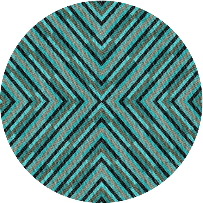Round Patterned Turquoise Green Novelty Rug, pat1513