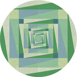 Round Patterned Pale Green Novelty Rug, pat1514