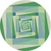 Round Patterned Pale Green Novelty Rug, pat1514