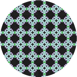 Round Patterned Mid Gray Novelty Rug, pat1516