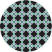 Round Patterned Mid Gray Novelty Rug, pat1516