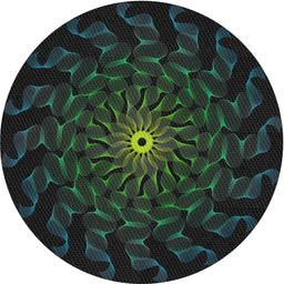 Round Patterned Black Novelty Rug, pat151