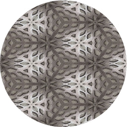 Round Patterned Black Novelty Rug, pat1522
