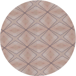 Round Machine Washable Transitional Dark Almond Brown Rug, wshpat1523