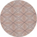 Round Machine Washable Transitional Dark Almond Brown Rug, wshpat1523