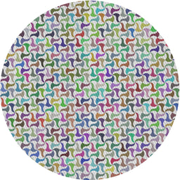 Round Patterned Gray Novelty Rug, pat1524