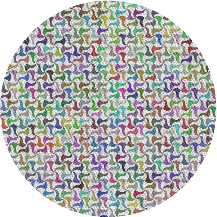 Round Patterned Gray Novelty Rug, pat1524