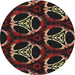 Round Patterned Brown Novelty Rug, pat1526