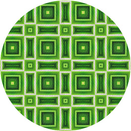 Round Patterned Green Novelty Rug, pat1527