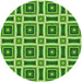 Round Patterned Green Novelty Rug, pat1527