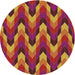 Round Patterned Orange Modern Rug, pat1532