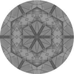 Round Machine Washable Transitional Dark Gray Rug, wshpat1535