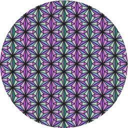 Round Machine Washable Transitional Dark Purple Rug, wshpat1543