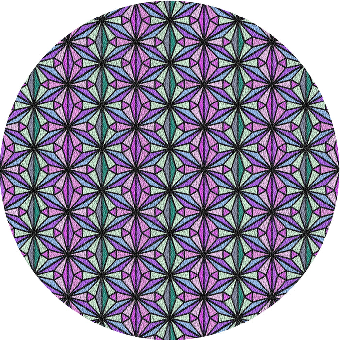 Round Patterned Dark Purple Novelty Rug, pat1543