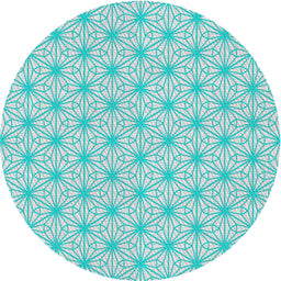 Round Patterned Blue Novelty Rug, pat1544