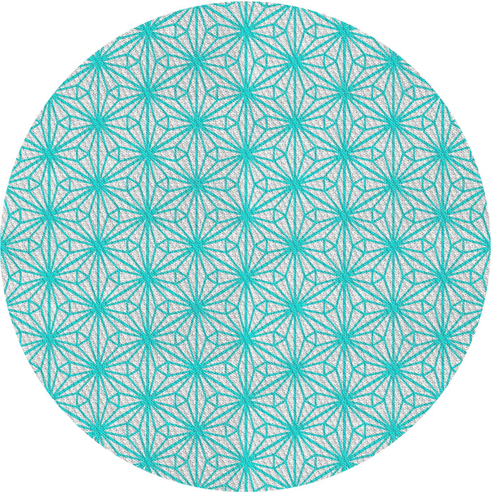 Round Patterned Blue Novelty Rug, pat1544