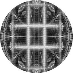 Round Machine Washable Transitional Charcoal Black Rug, wshpat1548