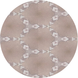 Round Patterned Rose Gold Pink Novelty Rug, pat1549