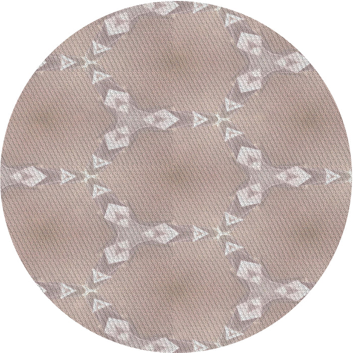 Round Patterned Rose Gold Pink Novelty Rug, pat1549