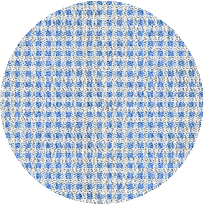 Round Patterned Pale Blue Novelty Rug, pat1551
