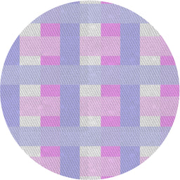 Round Patterned Pale Lilac Purple Novelty Rug, pat1552