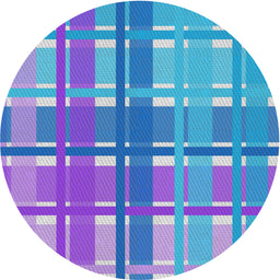 Round Patterned Blue Novelty Rug, pat1553