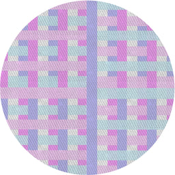 Round Patterned Lavender Blue Novelty Rug, pat1555