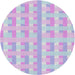 Round Machine Washable Transitional Lavender Blue Rug, wshpat1555