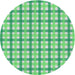 Round Patterned Jade Green Novelty Rug, pat1559