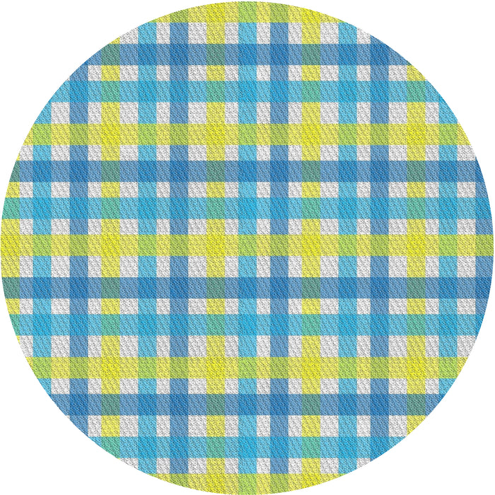 Round Patterned Pale Green Novelty Rug, pat1560
