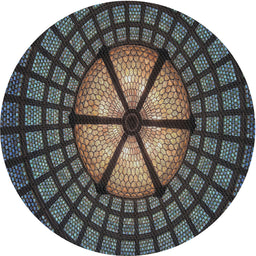 Round Patterned Mid Gray Novelty Rug, pat1562