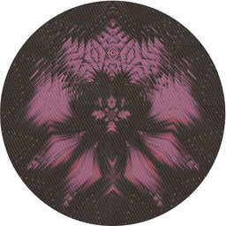Round Machine Washable Transitional Mauve Taupe Purple Rug, wshpat1564